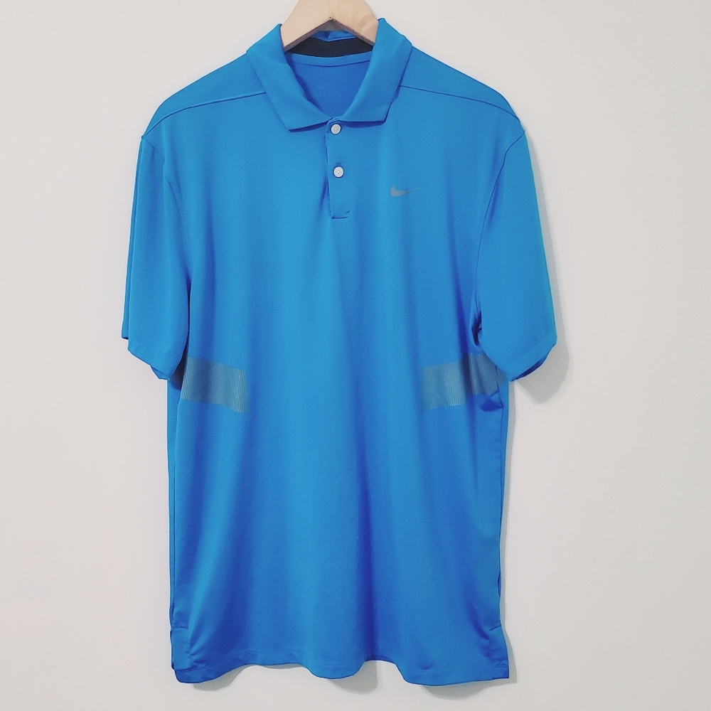 Nike DriFit Polo Shirt Royal Blue Mens Medium
